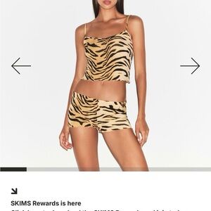 SKIMS Black and Tan Tiger Print Pajama Set